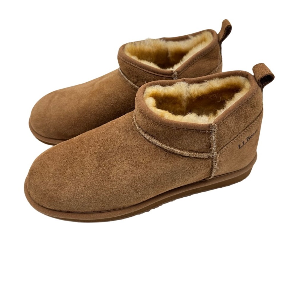 LL Bean Wicken Good Women's Suede Shearling Lined Ankle Booties Size 10 - Picture 2 of 7